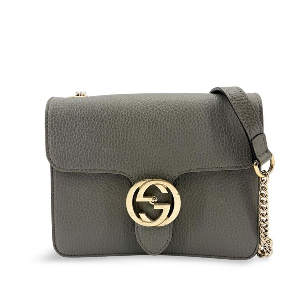 Gucci Interlocking G Chain Shoulder Bag Grey